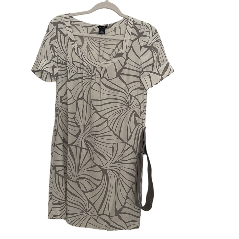 Club Monaco Gray & White Silk Geometric Print Tunic Dress - NWOT